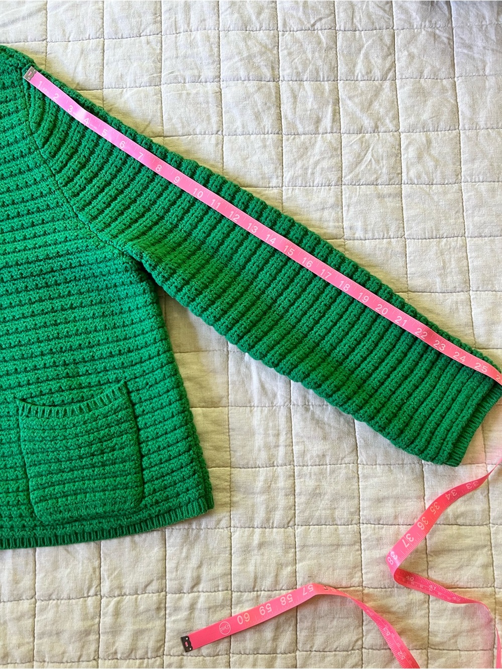 Ann Taylor Emerald Green Textured Knit Cardigan with Gold Buttons - Picture 7 of 7